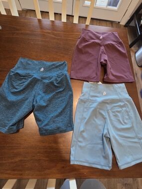 P'tula Women's Bike Shorts Trio - Teal, Dusty Blue, Plum